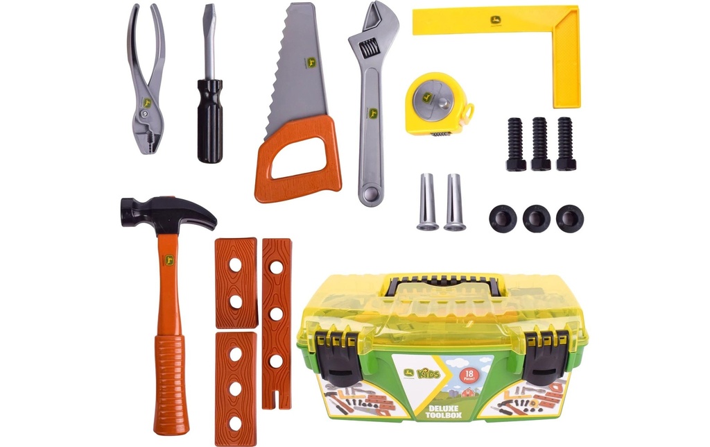 Tomy Boîte à outils John Deere Deluxe, 18 pièces