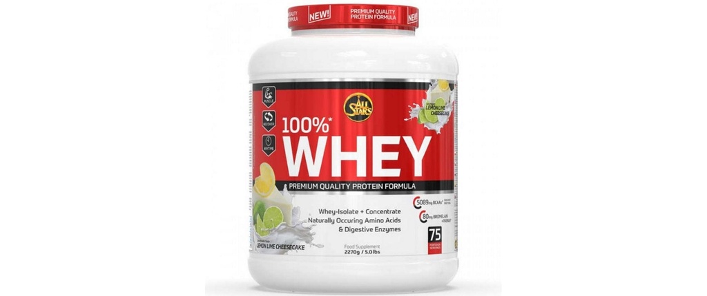 All Stars Poudre Whey Protein 100% Lemon-Lime-Cheesecake 2270 g