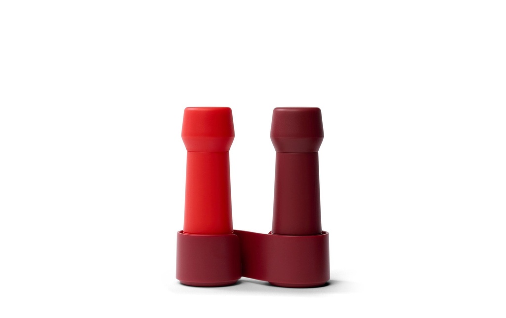 Crushgrind Moulin à épices Amsterdam Set de 2 pièces, 13 cm, Rouge/Rouge foncé