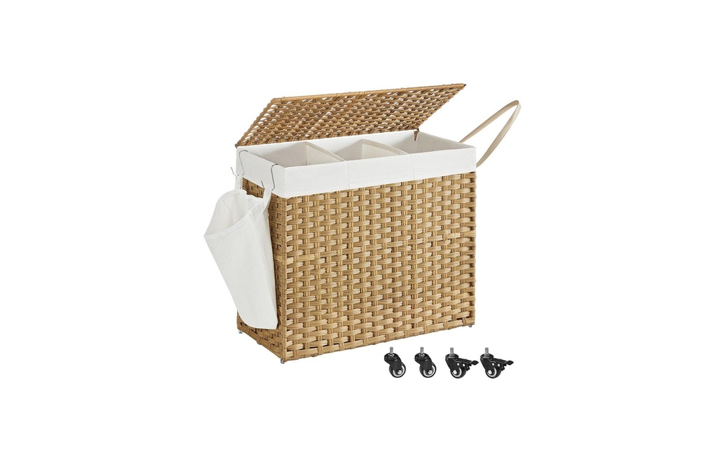 Songmics Corbeille à linge 160 l, Brun clair