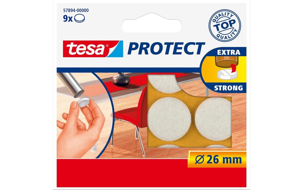 TESA Feutre protection blanc 26mm (9 pces)