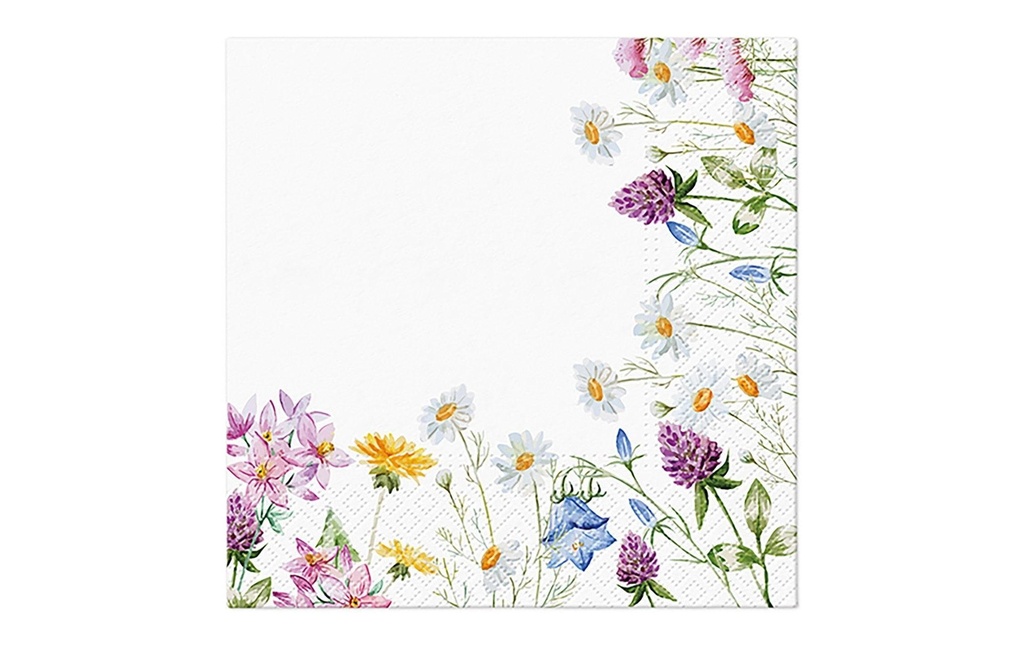 G. Wurm Serviettes en papier Prairie fleurie 33 cm x 33 cm, 20 Pièce/s