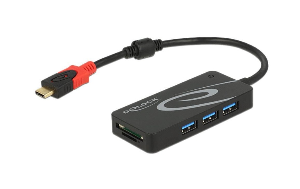 Delock Station d'accueil USB 3.1 Typ-C - 3x Typ-A + SD / Micro SD
