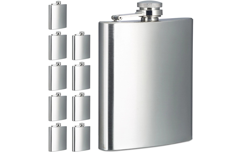 relaxdays Flasque de plein air Set de 10, 200 ml