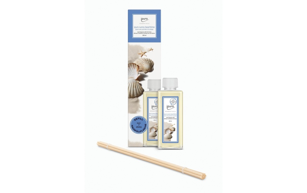 ipuro Bâtonnets parfumés Recharge Sunny Beachtime avec bâtonnets 200 ml