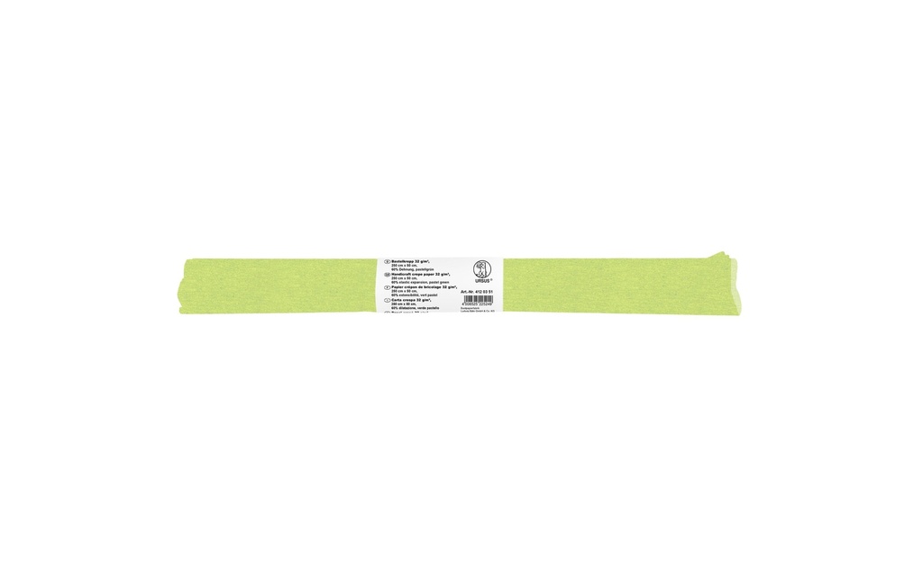 URSUS Papier crêpe 50 cm x 2,5 m, 32 g/m², vert pastel