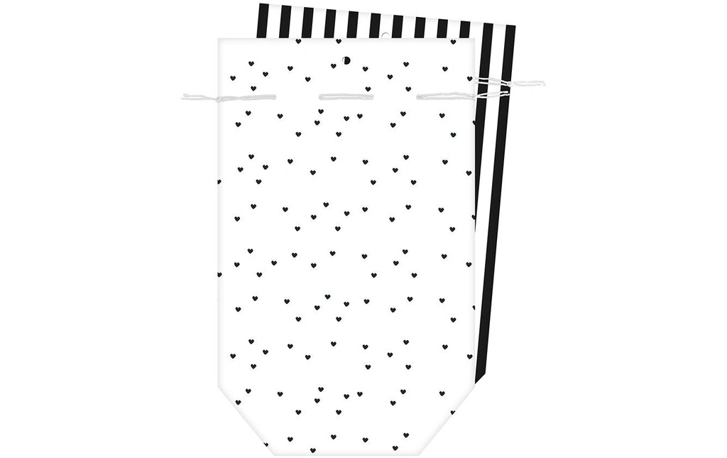 Braun + Company Sac cadeau 2 pièces, 16 x 26 cm, Noir/Blanc