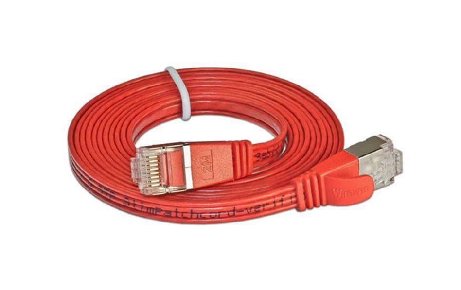 SLIM Câble patch slim RJ-45 - RJ-45, Cat 6, STP, 15 m, Rouge