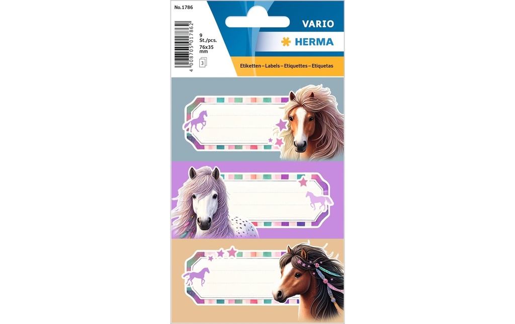 HERMA Etiq.scolaire Vario cheval (3 pces)