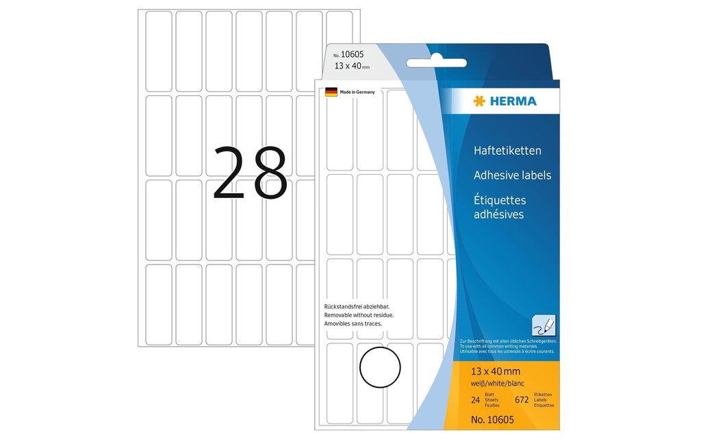 HERMA Etiquettes enlevable 13x40 (24 pces)