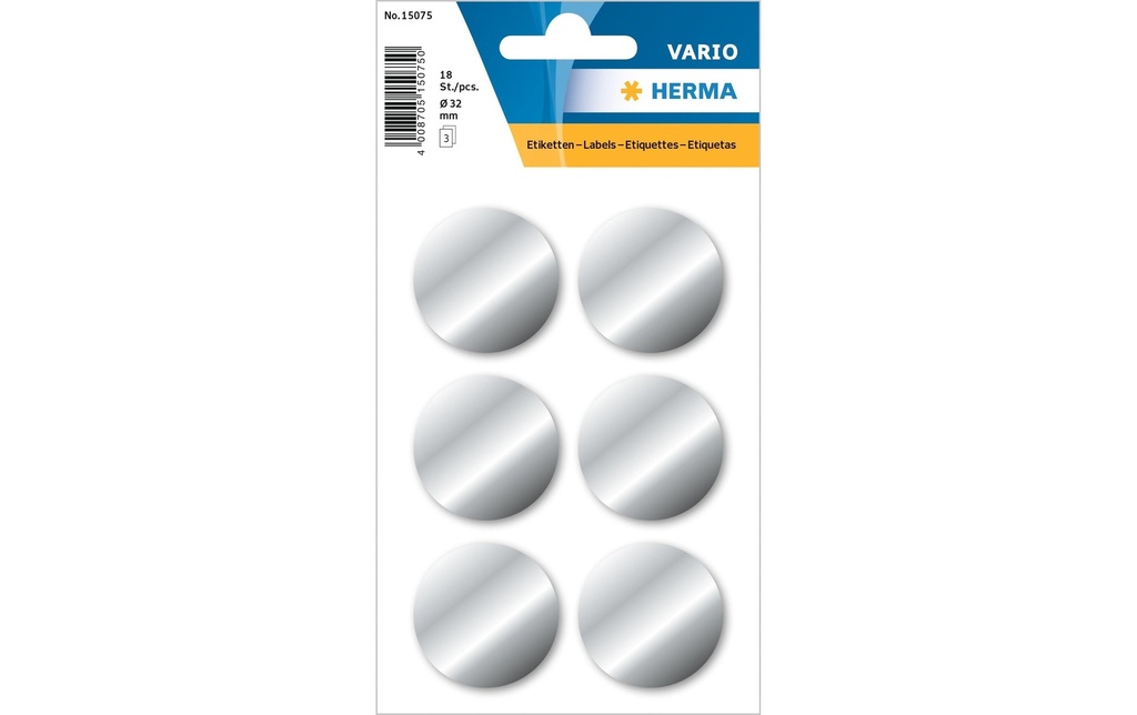 HERMA Etiquettes Ø32mm argent (3 pces)