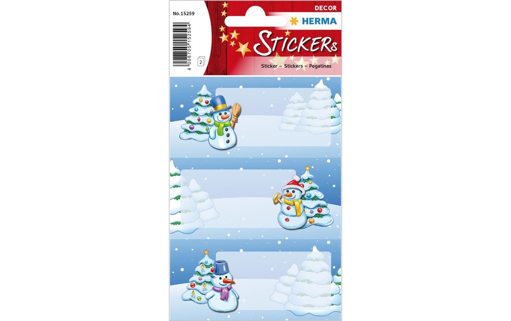 Herma Stickers Autocollants de Noël Paysage d'hiver 2 feuilles de 6 autocollants