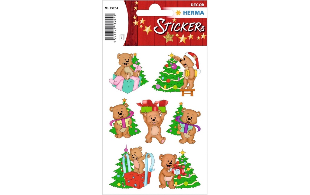 HERMA N'Sticker déco ours noël (3 pces)