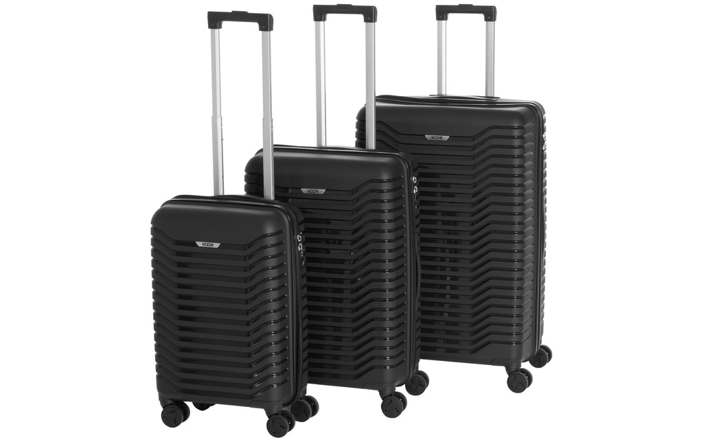 KOOR Set de valises de voyage Manille 3 pièces, noir