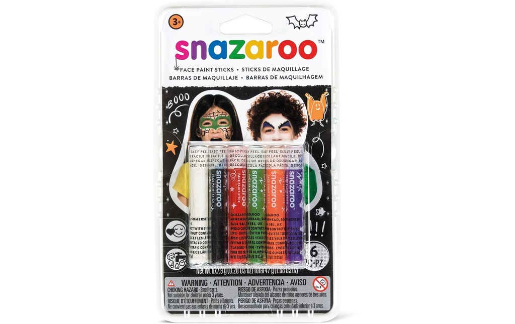 Snazaroo Accessoire Crayons de maquillage Halloween, 6 pièces