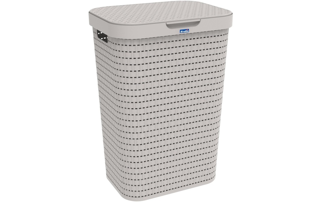 Rotho Corbeille à lessive Country 55 l, Beige