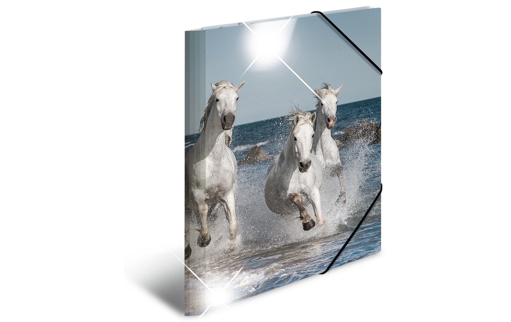 HERMA Portfolio à ruban élastique A3 Chevaux, polypropylène, avec impression intérieure