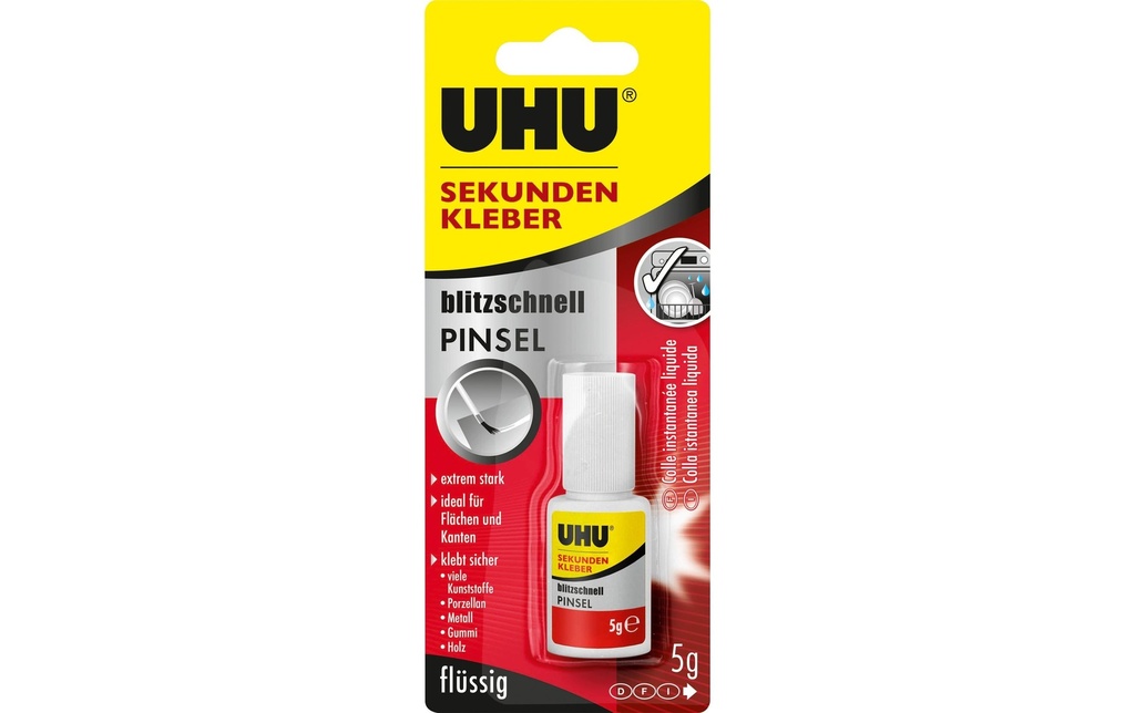 UHU Colle rapide pinceau 5g (5 pces)