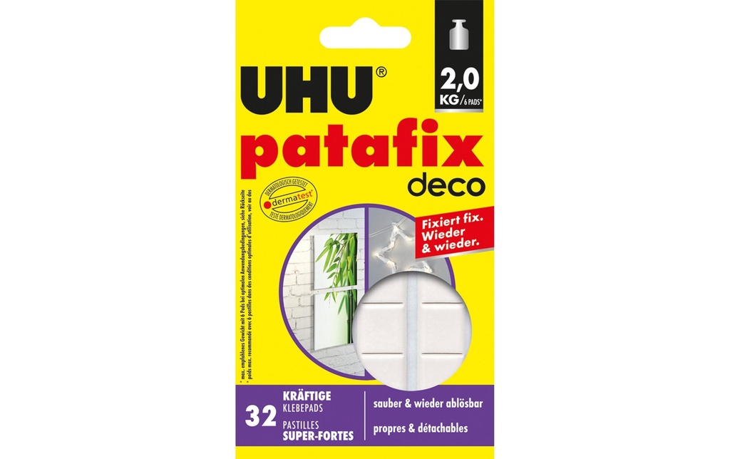 UHU Past.autocol.patafix homedeco (32 pces)