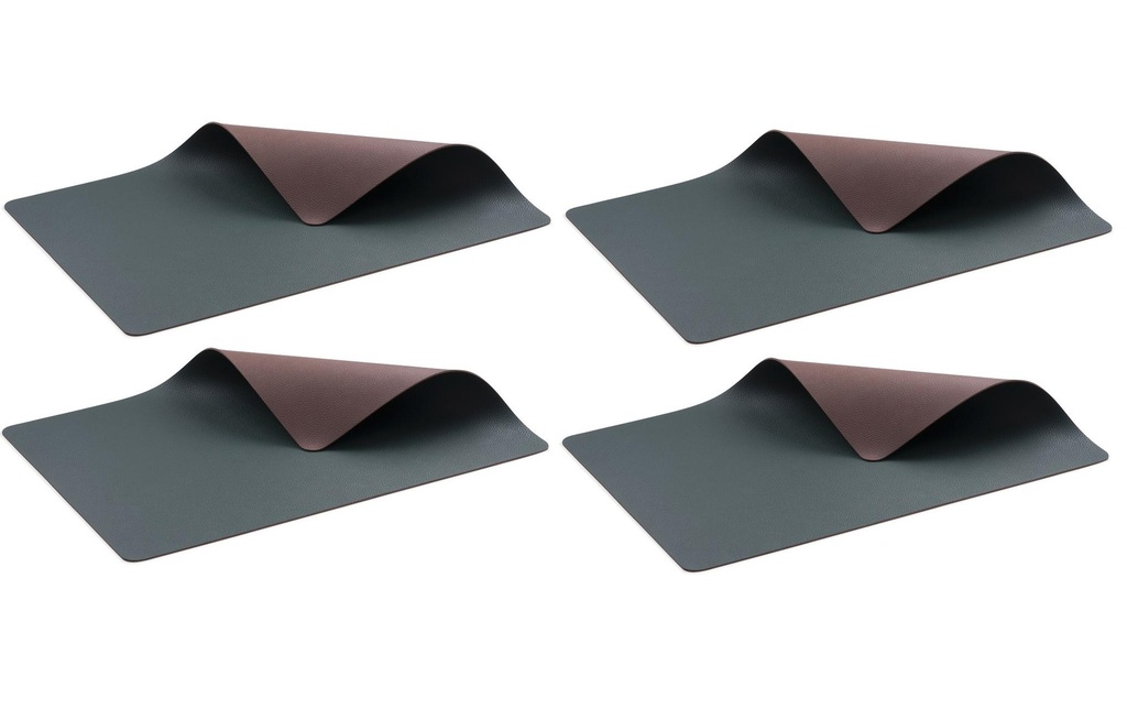 Bitz Set de table 33 cm x 46 cm, 4 pièces, Vert/Marron
