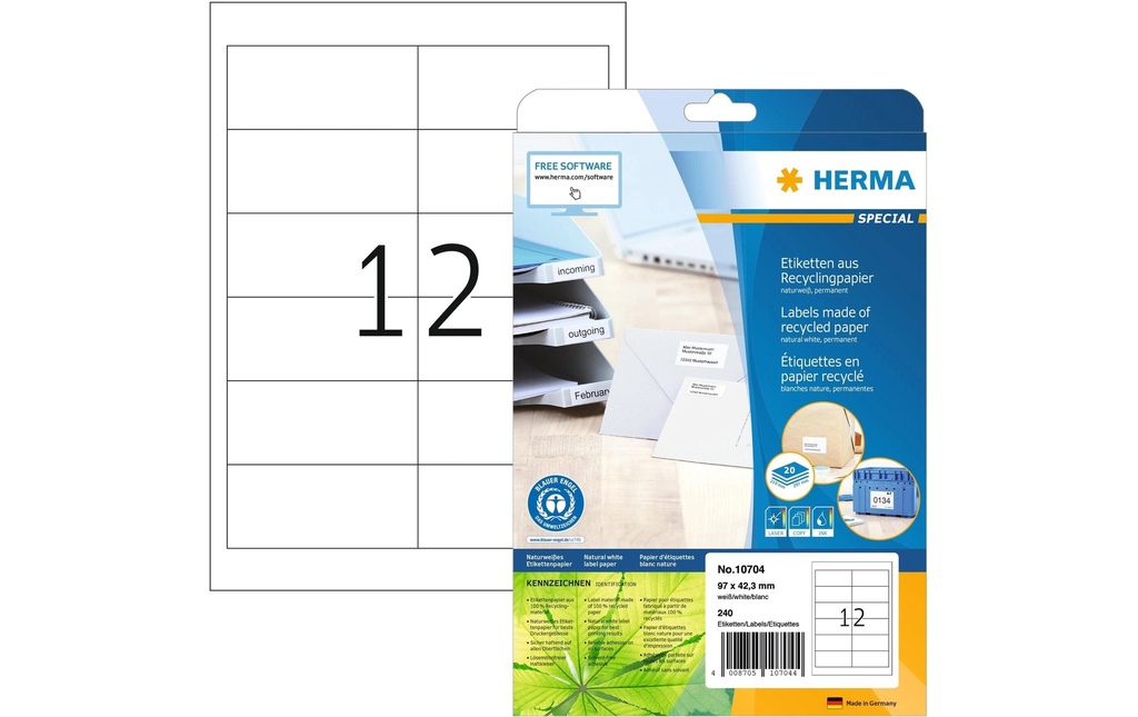 HERMA Etiquettes Recycling 97x42.3 (20 pces)