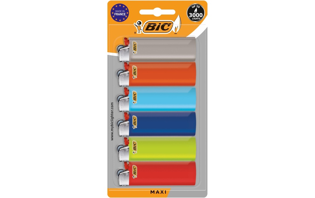 BIC Briquet à friction J26 Maxi, Paquet de 6