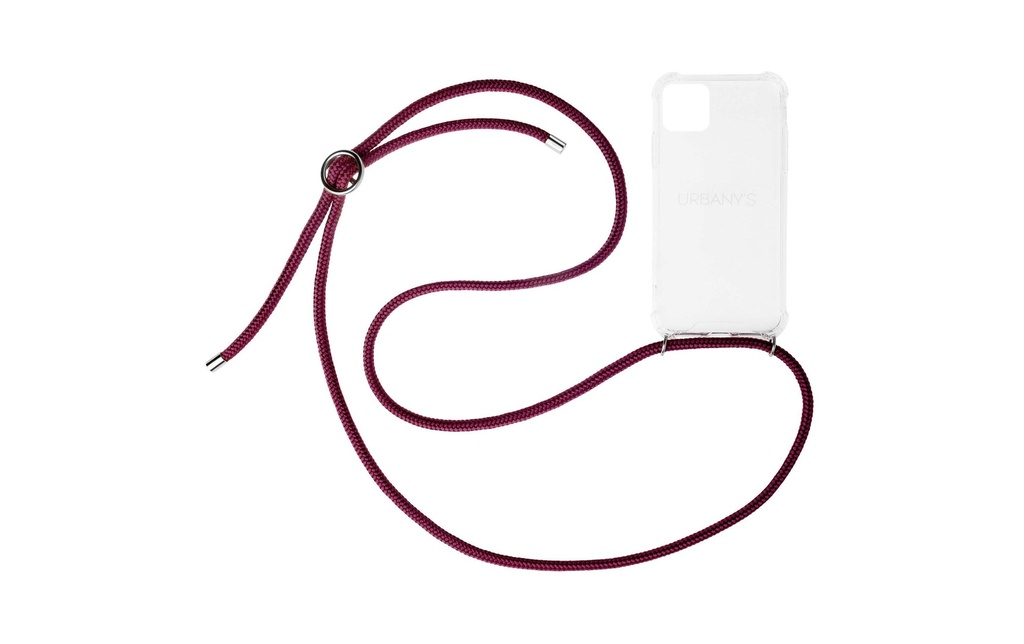 Urbany's Necklace Case iPhone 15 Plus Red Wine