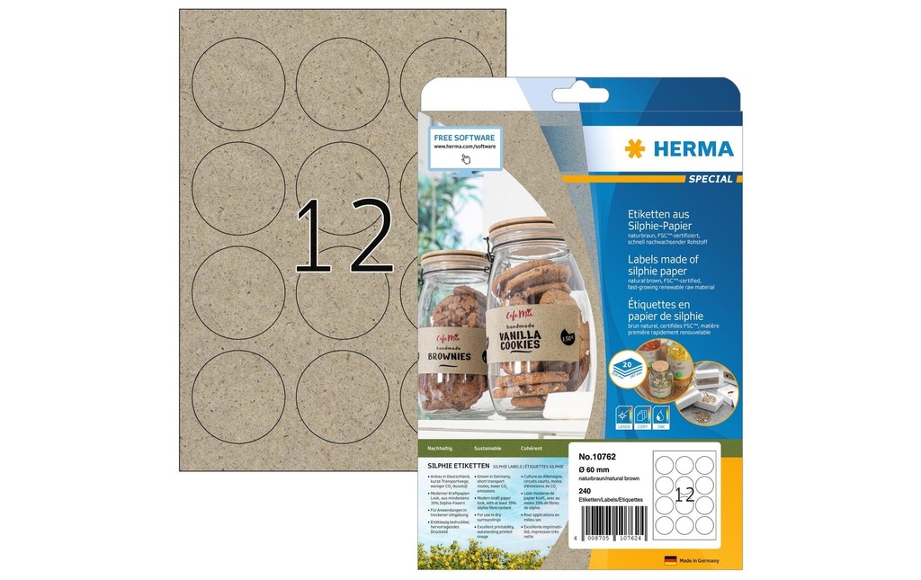 HERMA Etiq.Silphie-papier rond 60mm (20 pces)