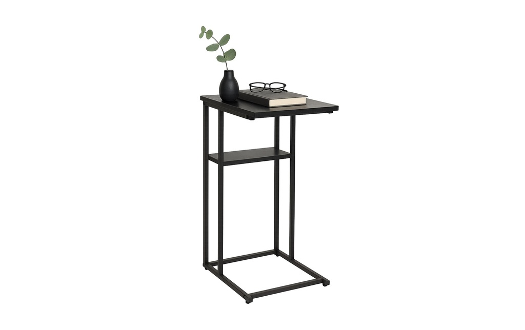 relaxdays Table d'appoint en forme de C 60 x 40 cm Noir