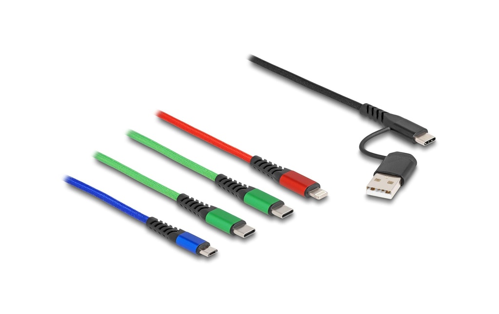 Delock Câble chargeur USB USB-A/USB-C - Lightning/USB-C/Micro-USB B