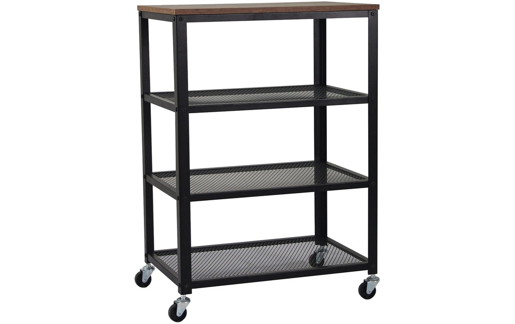 relaxdays Chariot de cuisine dans le design industriel 85 x 60 x 40 cm Noir