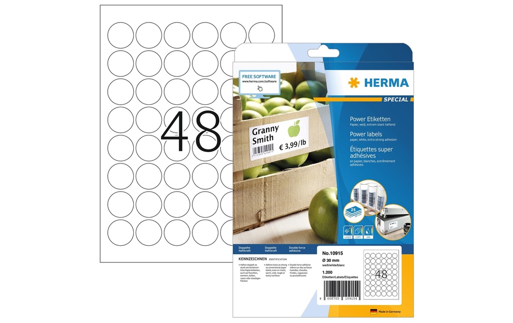 HERMA Etiquettes Power Ø30mm (25 pces)