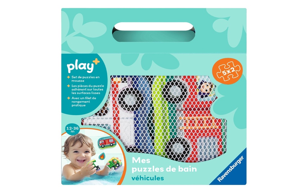 play+ Mes puzzles de bain: véhicules FR