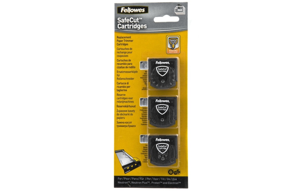 Fellowes Lame de rechange SafeCut 3 styles : perforé, ondulé, plié