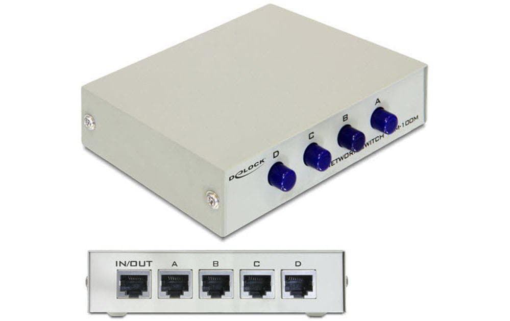 Delock Boîte de commutation LAN RJ-45 4 Port, 100Mbps