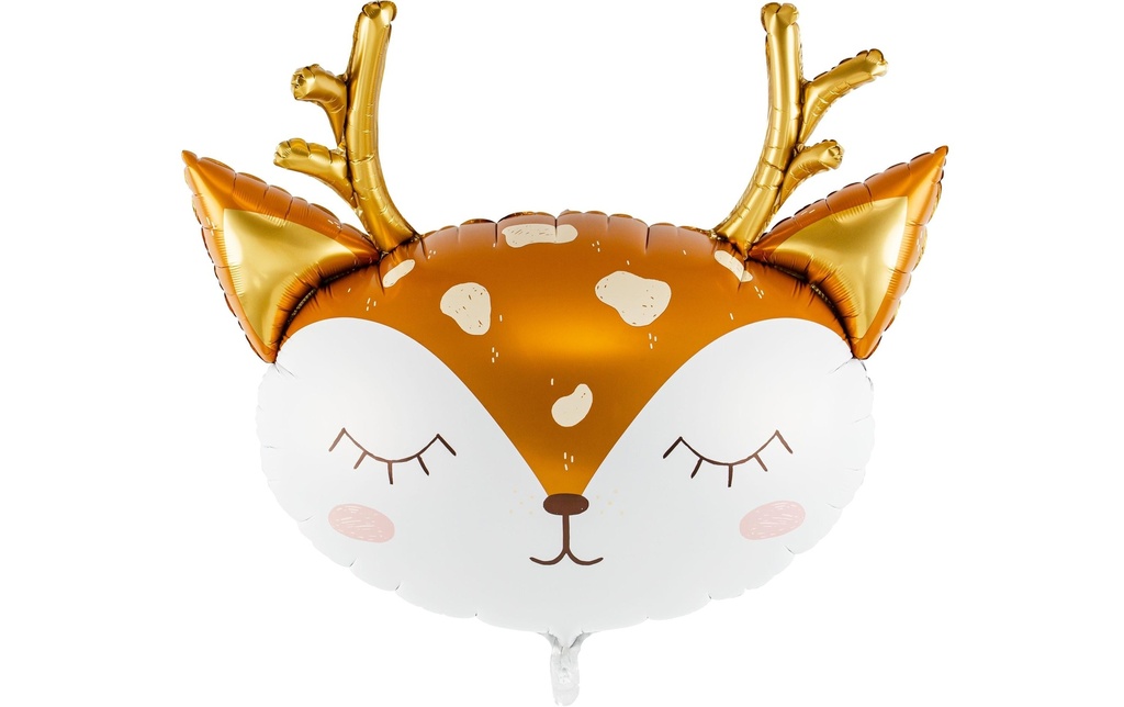 Partydeco Ballon en aluminium Cerf Brun/Doré/Blanc