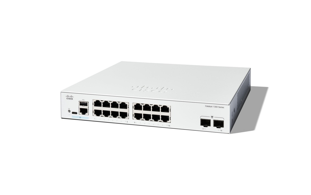 Cisco PoE+ Switch Catalyst C1300-16P-2G 18 ports