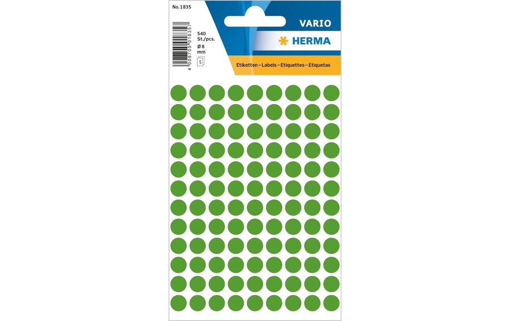 HERMA Pastil.coul.Vario 8mm vert fon (5 pces)