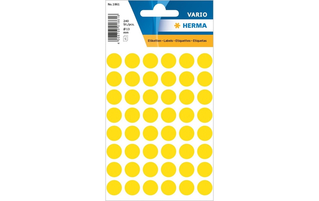 HERMA Pastil.coul.Vario 13mm jaune (5 pces)
