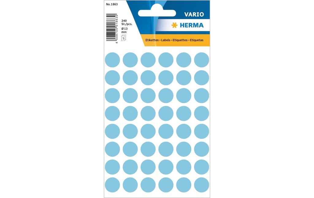 HERMA Pastil.couleur Vario 13mm bleu (5 pces)