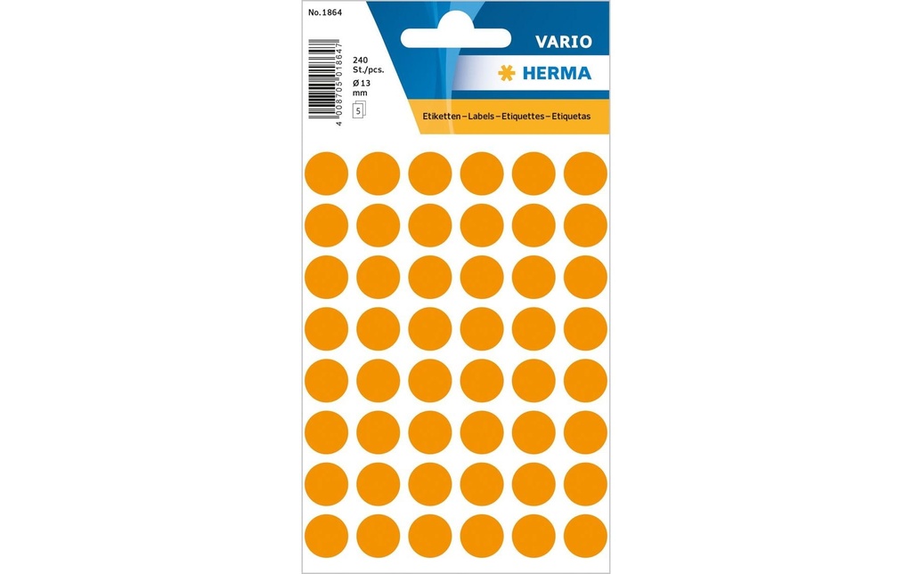 HERMA Pastil.coul.Vario 13mm orange (5 pces)