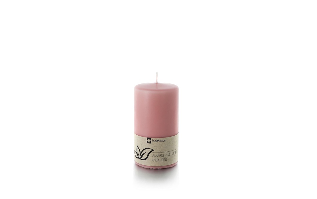 balthasar Bougie cylindrique Swiss Natural Candle 12 x 6 cm Rose