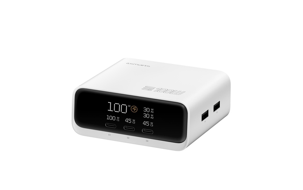 4smarts Station de recharge GaN Screen 100W 3C+2A