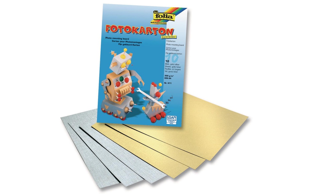 Folia Papier cartonné A4 Or/Argent