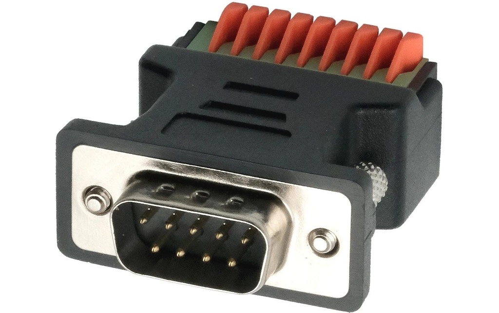 Exsys Adaptateur 9-pin mâle à 9-pin TerminalBlock avec bouton-poussoir