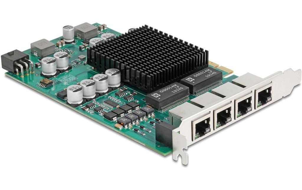 Delock Carte réseau 4x RJ45 Gigabit PoE+, PCI-Express x4