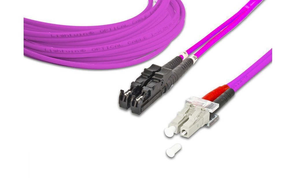 Lightwin Câble patch à fibre optique Multimode E2000 – LC, OM4, Duplex, 15 m