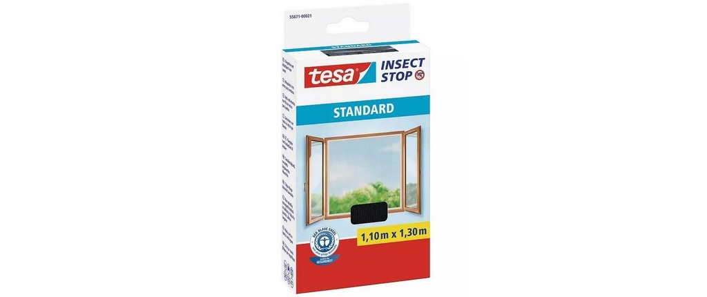 tesa Moustiquaire -Set standard, 3x 1.1 m x 1.3 m, Anthracite