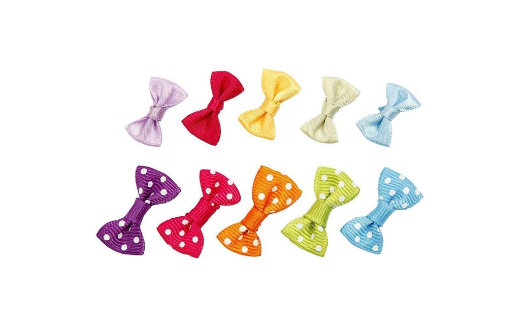 Creativ Company Boucles/papillons en tissu, 20 pièces assorties