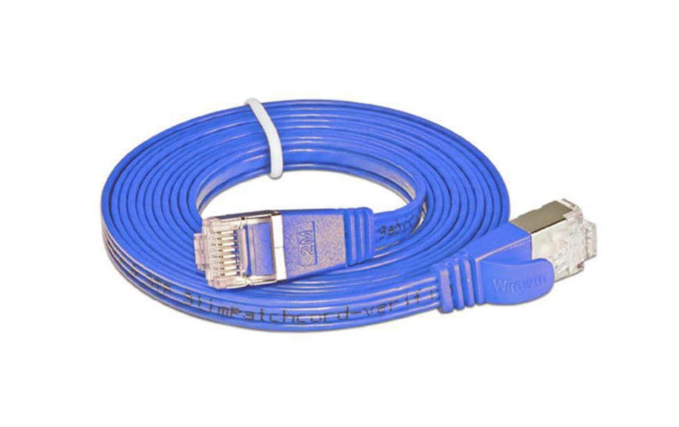 SLIM Câble patch slim RJ-45 - RJ-45, Cat 6, STP, 10 m, Bleu